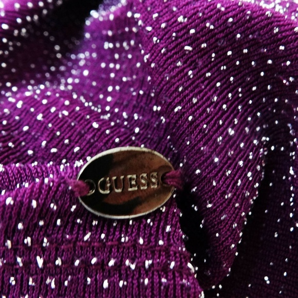 GUESS Unique Purple Sparkle BLOUSE TOP SHIRT SizeM - Picture 6 of 8